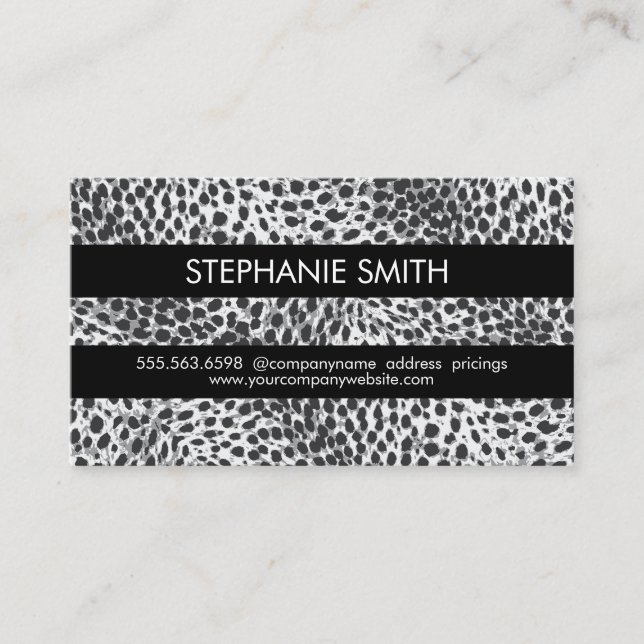 Tarjeta De Visita Impresión de leopardo (Anverso)