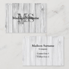 Tarjeta De Visita Impresión de madera de bambú gris de Guay Monogram