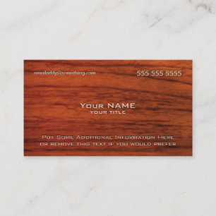 Tarjeta De Visita Impresión de madera de caoba