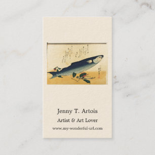 Tarjeta De Visita Impresión de pescado japonés de Bora (Mullet gris)