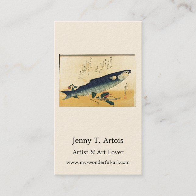 Tarjeta De Visita Impresión de pescado japonés de Bora (Mullet gris) (Anverso)