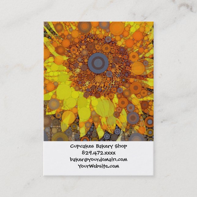 Tarjeta De Visita Impresión del arte digital del circulo de girasol  (Anverso)