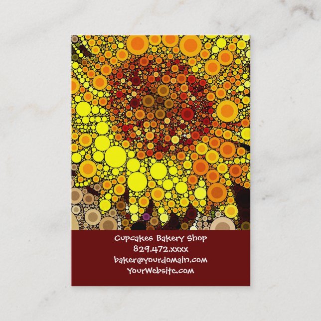 Tarjeta De Visita Impresión del arte digital del circulo de girasol  (Anverso)