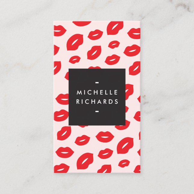 Tarjeta De Visita Impresión del brillo rojo y rosa para los artistas (Anverso)