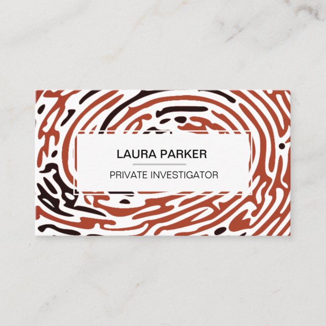 Tarjeta De Visita Impresión del dedo del detective de investigación  (Anverso)