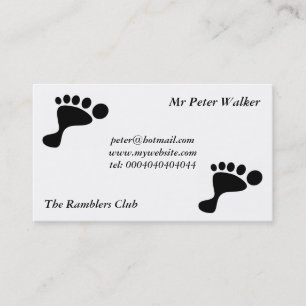 Tarjeta De Visita Impresión negra del pie