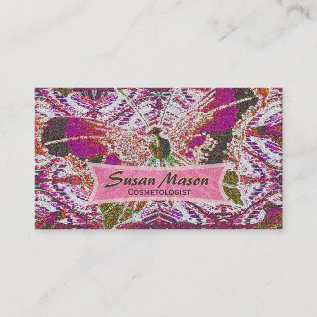 Tarjeta De Visita Impresión purpurinoso de la mariposa (Anverso)