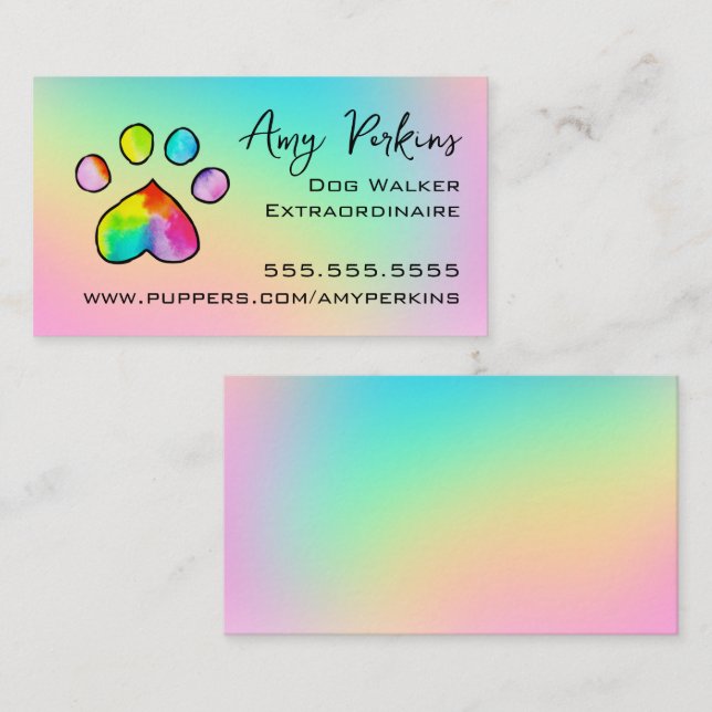 Tarjeta De Visita Impresión suave en arco iris (Anverso / Reverso)