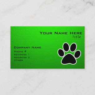 Tarjeta De Visita Impresión verde de la pata