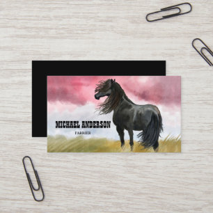 Tarjeta De Visita Impresionante acuarela de caballo