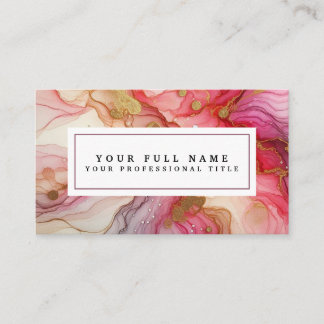 Tarjeta De Visita Impresionante acuarela de tinta alcohólica rosa y 