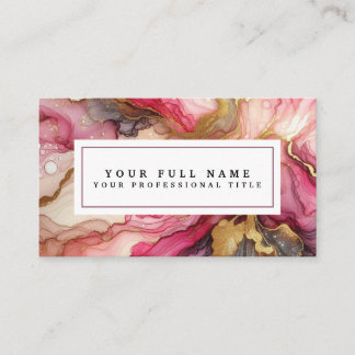 Tarjeta De Visita Impresionante acuarela de tinta de alcohol rosa y 