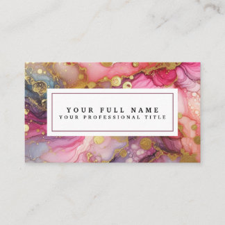 Tarjeta De Visita Impresionante acuarela de tinta de alcohol rosa y 