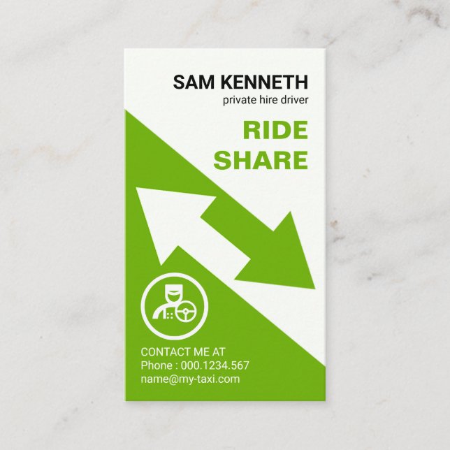 Tarjeta De Visita Impresionante Arrow Taxi Rutas De Viaje Vuela Comp (Anverso)