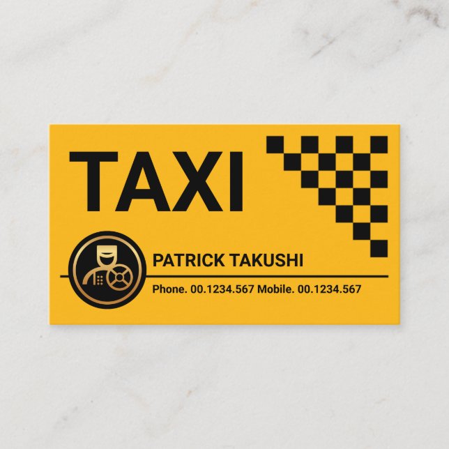 Tarjeta De Visita Impresionante Cajón De Comprobación De Taxi Contro (Anverso)