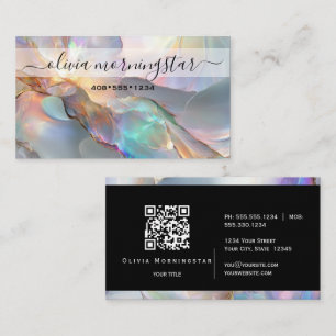 Tarjeta De Visita Impresionante Código QR Opal 2 de Firma