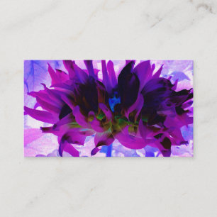 Tarjeta De Visita Impresionante Dahlia de Cactus Morado y Negro