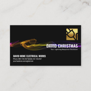 Tarjeta De Visita Impresionante electricista negro de relámpagos el