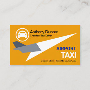 Tarjeta De Visita Impresionante elevador de avión amarillo taxista a