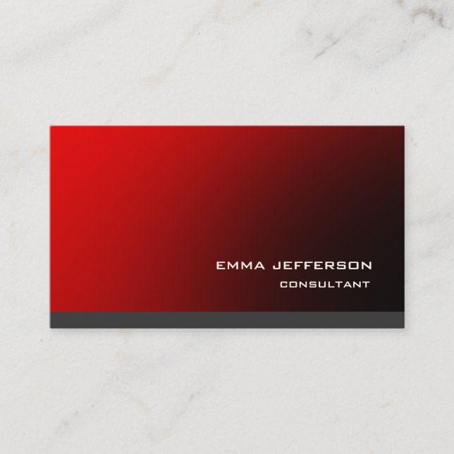 Tarjeta De Visita Impresionante moderno de moda gris rojo profesiona (Anverso)