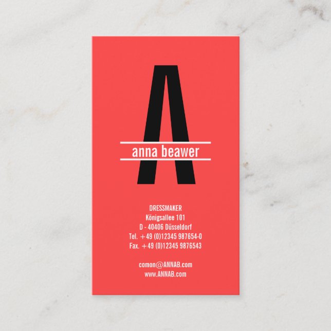 Tarjeta De Visita Impresionante monograma negrita (Anverso)