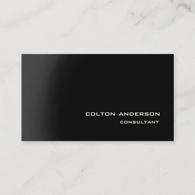 Tarjeta De Visita Impresionante negro gris estilo moderno profesiona (Anverso)