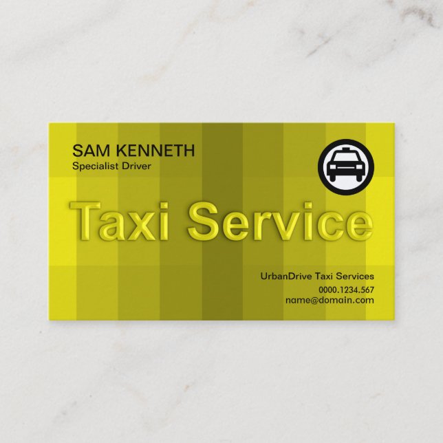 Tarjeta De Visita Impresionante servicio de taxi con efecto de crist (Anverso)