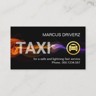 Tarjeta De Visita Impresionante Servicio de Taxi con Rayos Rápidos