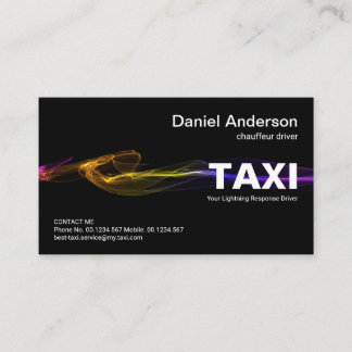 Tarjeta De Visita Impresionante servicio de TAXI relámpago negro imp