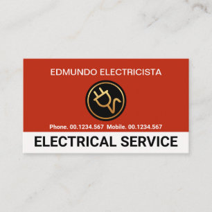 Tarjeta De Visita Impresionante servicio eléctrico de capas rojas
