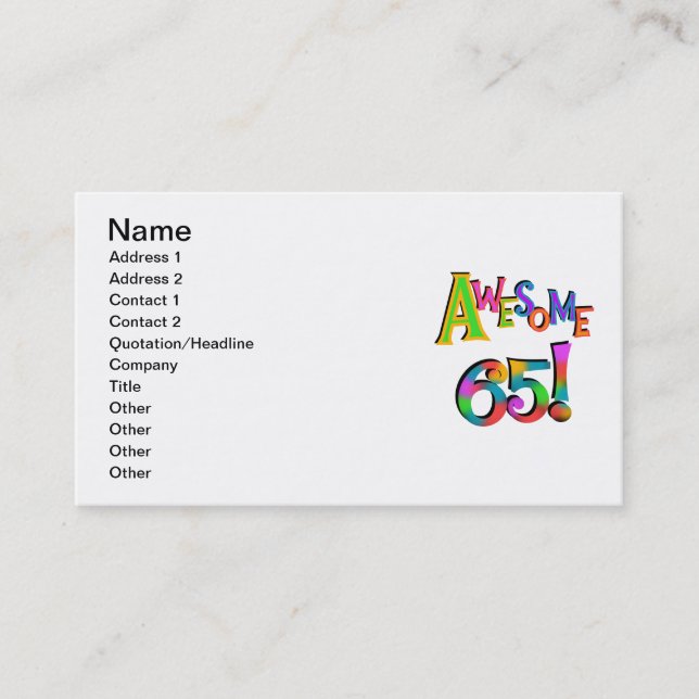 Tarjeta De Visita Impresionantes camisetas y regalos de cumpleaños 6 (Anverso)