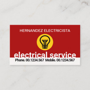 Tarjeta De Visita Impresionantes obras eléctricas de capas rojas