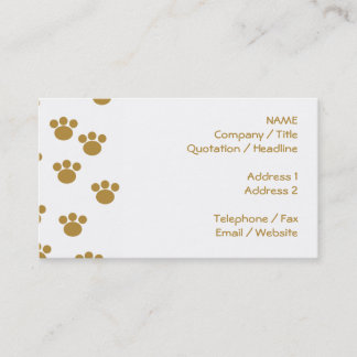 Tarjeta De Visita Impresiones animales de la pata. Brown y modelo