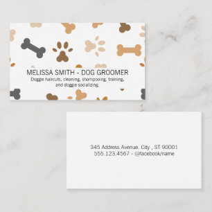 Tarjeta De Visita Impresiones de hueso y pintura de perro