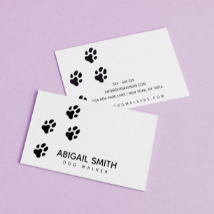 Tarjeta De Visita Impresiones de la pata de perro - sitio Mascota o 
