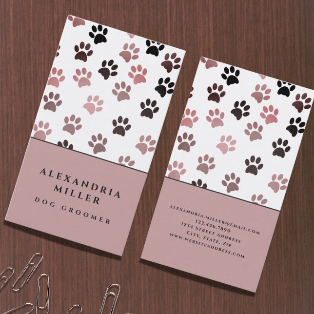 Tarjeta De Visita Impresiones de la pintura rosada de perro blanco | (Subido por el creador)