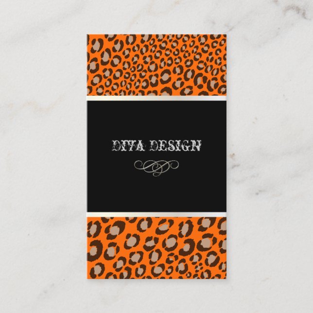 Tarjeta De Visita Impresiones de leopardo para fondo Divas/DIY (Anverso)