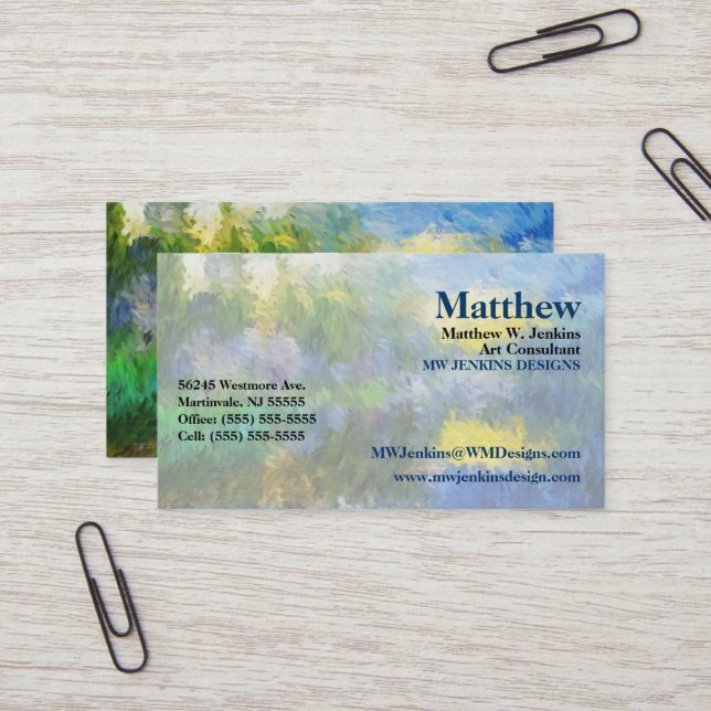 Tarjeta De Visita Impresiones de los lagos de primavera (Anverso/Reverso In Situ)