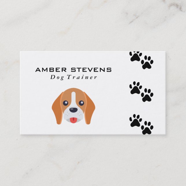 Tarjeta De Visita Impresiones de perro y logotipo de perro (Anverso)