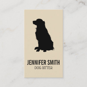 Tarjeta De Visita Impresiones de perros y perros   (Beige negro)
