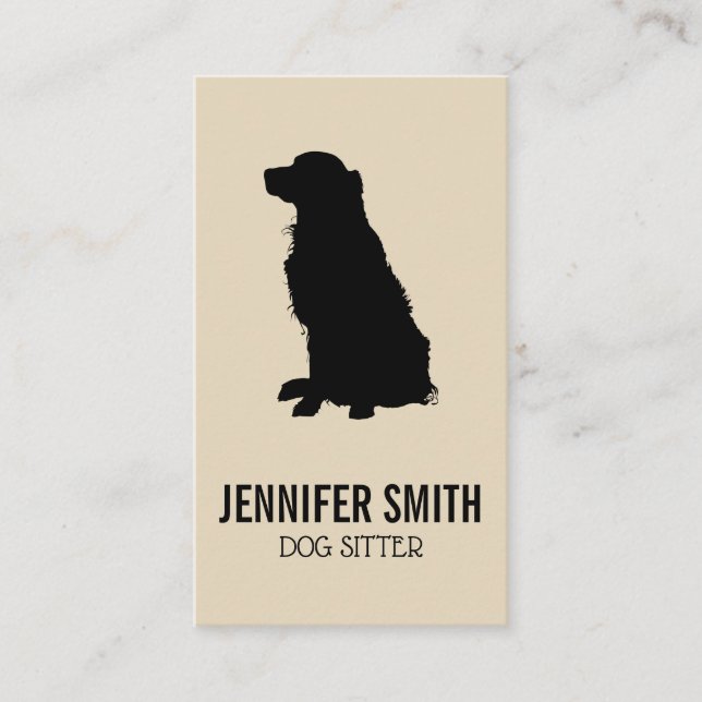 Tarjeta De Visita Impresiones de perros y perros | (Beige negro) (Anverso)