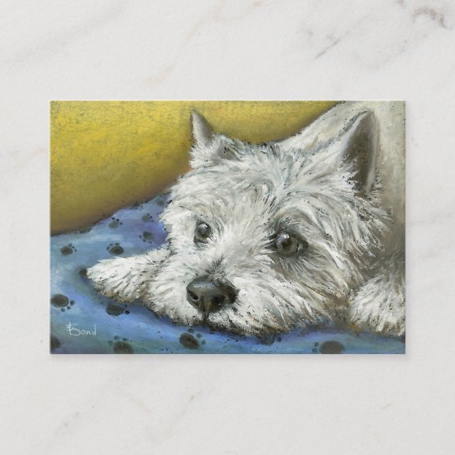 Tarjeta De Visita Impresiones de Westie que soñan despierto ACEO (Anverso)