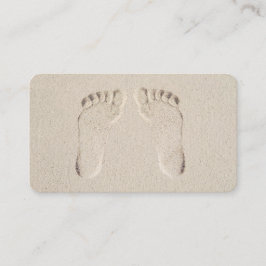 Tarjeta De Visita Impresiones descalzos en arena de playa