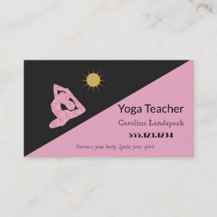 Tarjeta De Visita Impresionismo del profesor de yoga pintado de rosa
