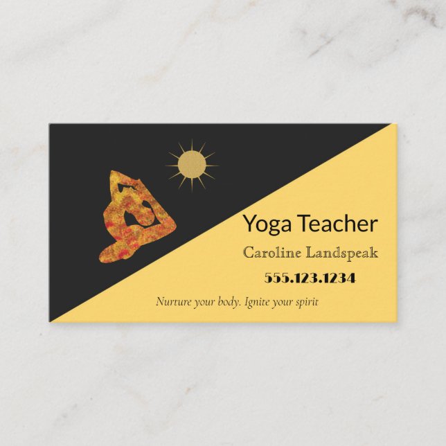 Tarjeta De Visita Impresionismo del profesor de yoga pintado de vari (Anverso)