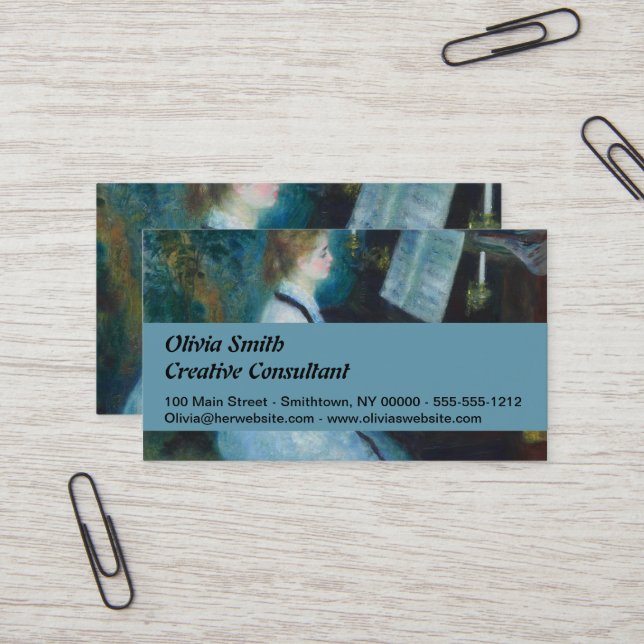 Tarjeta De Visita Impresionista de la época del piano (Anverso/Reverso In Situ)