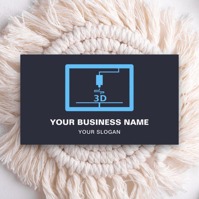 Tarjeta De Visita Impresora 3D azul moderna (Subido por el creador)
