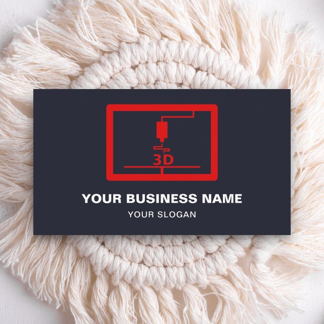 Tarjeta De Visita Impresora 3D Roja Moderna (Subido por el creador)