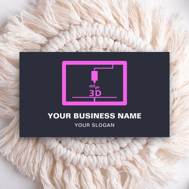 Tarjeta De Visita Impresora 3D Rosa Moderna (Subido por el creador)