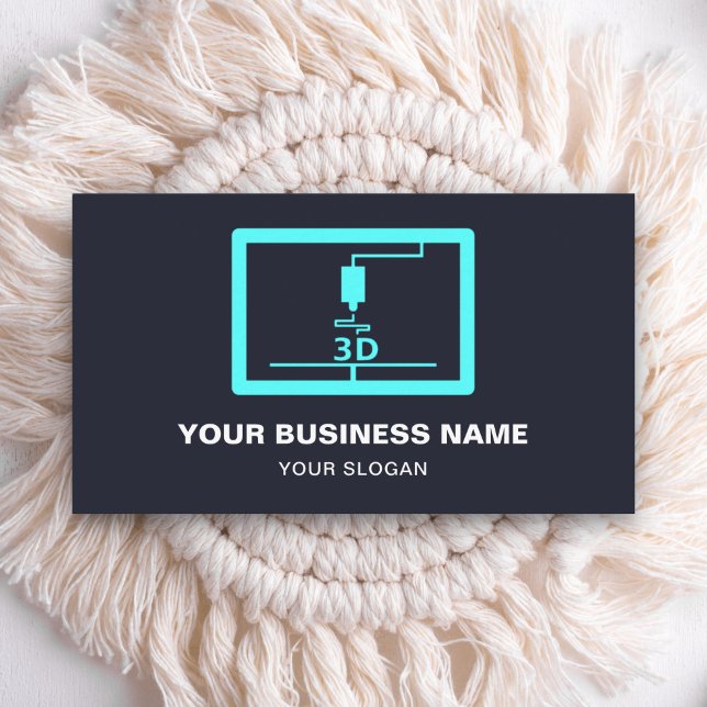 Tarjeta De Visita Impresora 3D Verde Cyan Moderno (Subido por el creador)